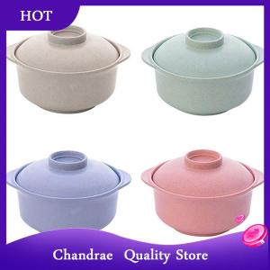 [Chandrae] Instant Noodle Bowls with Lids Soup Hot Rice Bowls Japanese Style Students Food Container Healthy Kitchen Bowl Tableware