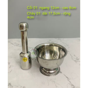 Bộ Cối Chày Inox Cao Cấp Sáng Bóng Bền Đẹp Đủ Kích Cỡ
