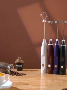 AE Electric milk frother and egg beater 304 Stainless steel rechargeable automatic handheld coffee frother for home use