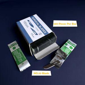 2026 Curved Tip Surgical Blades Carbon Steel Precision Ground Sharp Cutting Edge Individually Sterile Packed Scalpel Blades Compatibl