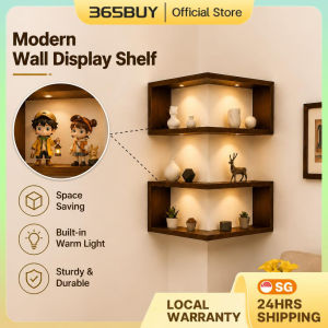 Corner Floating Shelves Rustic Brown Wooden Storage Shelf Set of 3 Wall Mounted L Shaped for Bedroom Living Room Kitchen