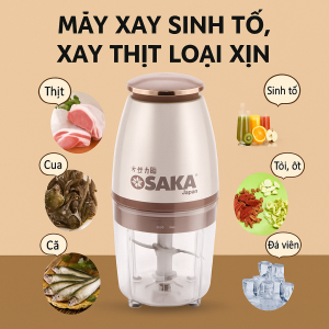 Máy Xay Đa Năng Saka Nhật Bản 700ml – Xay Sinh Tố Thịt Cá Cua Cực Bền