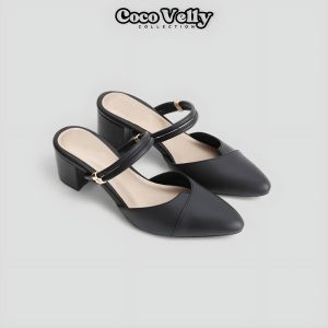 COCO VELLY - Sepatu Mules Wanita Hak 5 cm Black