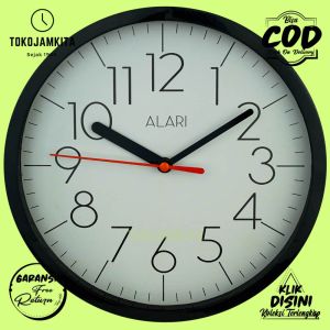 Jam Dinding Quartz Dekorasi Rumah Minimalis Lucu Alari AL1188 Besar BestSeller Putih