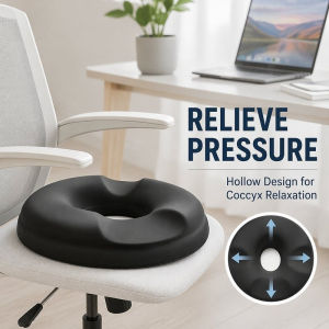 Donut Seat Cushion Memory Foam Tailbone Support Pillow Breathable Cover For Office Chair Car