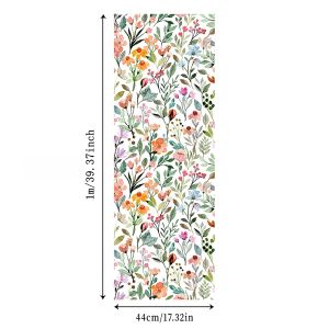 PVC Floral Wallpaper Waterproof Peel And Stick Vinyl Wall Paper Flower and Leaf Elegant Cabinet Sticker Living Room Wall Decor