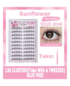 【Glue Free】GJJ Trilogy 100-120 Cluster False Eyelashes Reusable Self-Adhesive No Need Glue Lashes