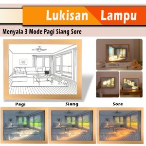 DADIDU Pajangan Lukisan Lampu Led Kreatif Light Painting Art Light Frame Art Lukisan Nyala - Hiasan Dinding Hiasan Meja - Lukisan Dekorasi Kamar Lampu Tidur