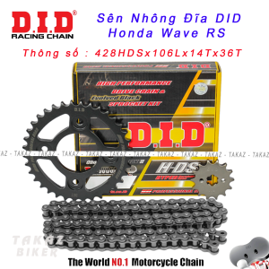 [ Wave RS 100 - 110 ] Sên Nhông Đĩa DID Honda Ware RS - HDN sên 10 ly Thái Lan DID ĐỔI MẪU HDS QUA HDN