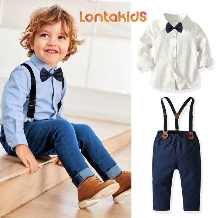 Baby boy dress clothes with suspenders best sale