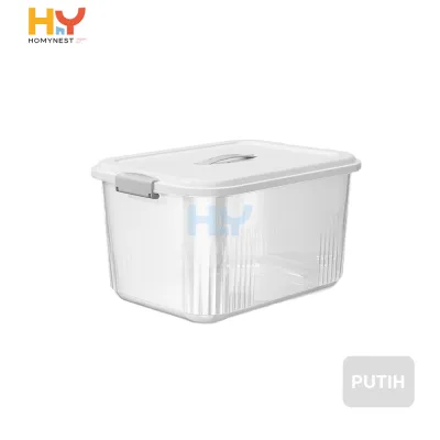 HOMYNEST Kotak Storage Box Container Plastik Jumbo Handle Double Lock Transparan Berkualitas