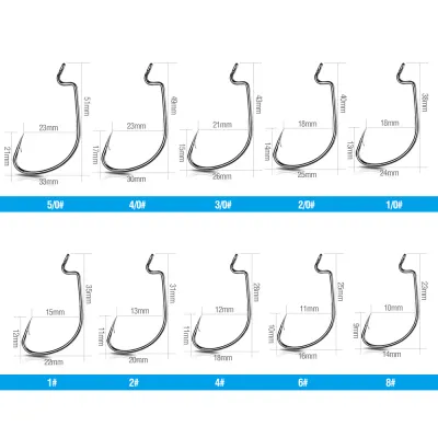 TOKUSHIMA 50pcs/ Set Fishing Hook Carbon Steel Crank hook