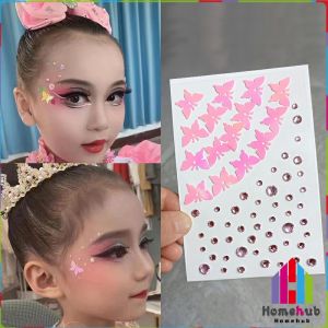 Homehub Rhinestone Butterfly Sticker Accessories Eye Corner Makeup Bright Diamond Tear Stage Face Decoration