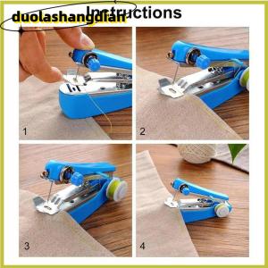 [Duola] 1 Set Mini Sewing Machine Fast Stitch Labor-saving Fabric Clothes Sewing Tools Handheld Portable Mini Manual Sewing Machine