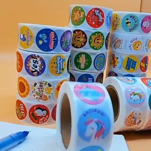 Cartoon Roll Stickers 500pcs Large Decorative Seal Pelekat Gulung Kartun 卡通卷贴500张