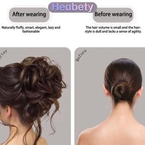 Heabety  Tổng hợp tóc Bun chignon lộn xộn xoăn gripping clip kẹp tóc đàn hồi scrunchy Tóc Giả mảnh cho phụ nữ kẹp tóc