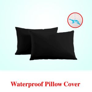 100% Waterproof Pillow Protector Smooth Pillow Cover Bed Pillowcases with Zipper Queen Size 20x30inch