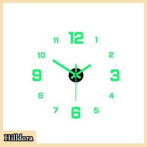 [Hilldora] DIY Wall Clock For Home Office Frameless Modern 3D Wall Clock Mirror Stickers Hotel Room Design School Decoration