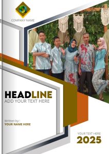 Sampul Buku Makalah Bentuk Template PPT Ukuran A4 Model Potrait