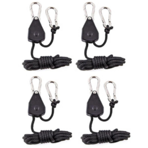 2PCS Heavy Duty Ratchet Hanger for Outdoor Camping - Adjustable 2M/4M Reinforced Rope for Tent Plant Lamp Awning Support