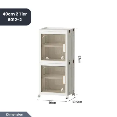 Easyhome.sg Foldable Slim Cabinet | Plastic Storage Drawer Cabinet | Narrow Gap Shelf Rack | Kitchen Bathroom Organizer