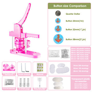 NantFun Replaceable Heart-Shaped Circular Push-Pull Badge Machine Button Badge Making Machine Mold Of Different Sizes 253258 Round /57*53mm Heart-Shaped Mm Mold DIY Badge Needle Making Machine Kit 100 Badge Parts