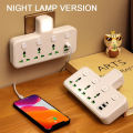 Powerlong PH Plug Ac Outlet Power Strip Multiprise Wall Socket Network Filter with Usb Cherger With Night Light Separate Switch Adapter. 
