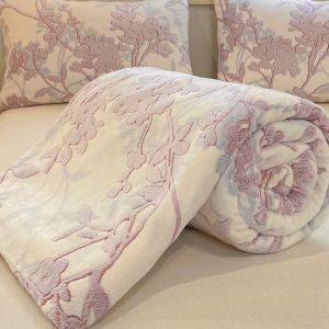 Winter Snowflake Velvet Blanket ins Fresh Style Coral Fleece Bed Sheet Dormitory Office Four Seasons Nap Blanket LZD