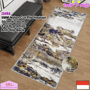 Tren-D-rugs keset kaki eropa estetik 50 cm x 150 cm tebal 9mm anti slip motif abstrak modern bulu cut pile alas lantai karpet dapur lorong runner koridor panjang kitchen mat - NMs