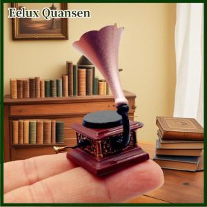 Eelux Dollhouse Vintage phonograph thu nhỏ Mô hình phòng khách phụ kiện của Nhà búp bê trang trí trẻ em giả vờ chơi đồ chơi đồ trang trí quà tặng