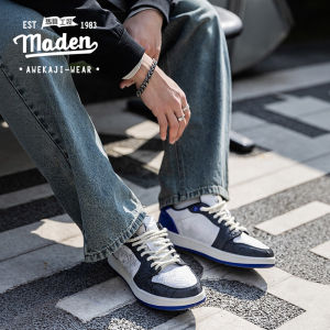 MADEN brand blue tailed panda silk board shoes mens shoes summer thick soled versatile sports and leisure shoes Chinese style embroidered trendy shoes