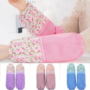 CINDYKHBKJ 1 Pair Waterproof Striped Floral Oversleeves Antifouling Dirt Resistant Womens Sleeves Hand Protector Sunscreen Arm Cover Housework