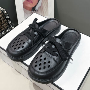 [Free Shipping] WomenS Summer Home Clogs With Perforations Platform Thick-Soled Height-Increasing Flat Soft-Soled Slip-On Sandals Non-Slip Beach Shoes