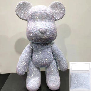 Bearbrick gấu tự đính đá size 33cm nhiều màu (combo đầy đủ gấu + đá + bộ đính + keo)