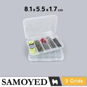 Tempat / Kotak Plastik PP Penyimpanan Serba Guna 5 Sekat / Grids / Plastic Storage Box Samoyed BX-F5-81 (Aksesoris / Pernak-Pernik / Perhiasan / Obat / Klip / Peniti / Jarum)