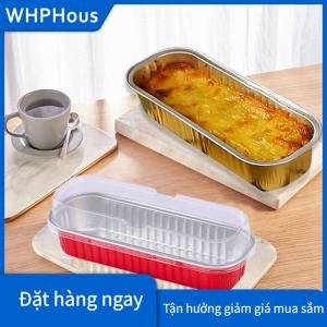 WHPHous 10 cái Mini Loaf chảo có không có nắp đậy hình chữ nhật nhôm lá nướng chảo tái sử dụng mini bánh mì container Muffin tins