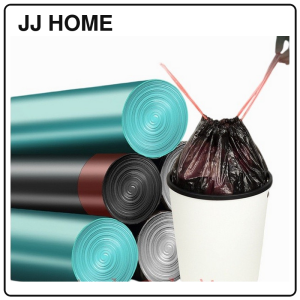 【JJ HOME】 5 Rolls (75 pcs) of Garbage/ Trash / Plastic Dust Bin Bag with Drawstring