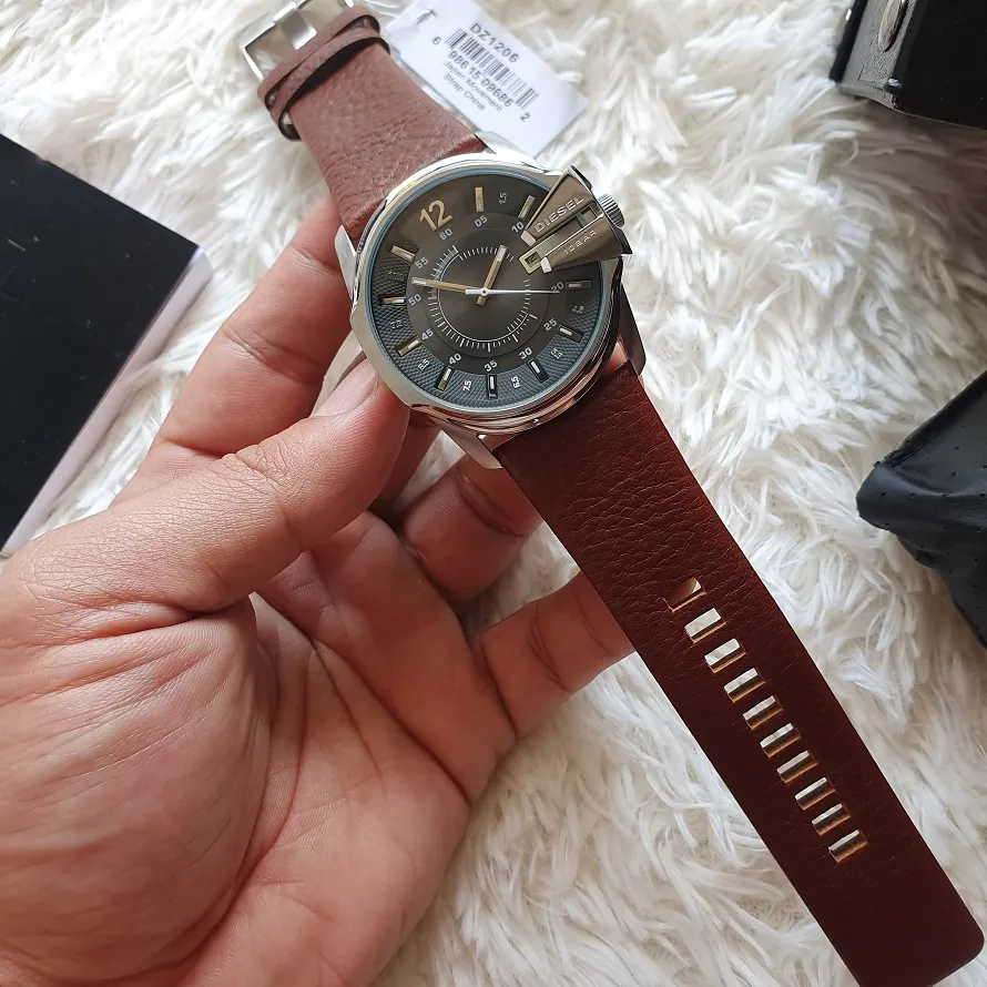 Diesel DZ1206 Men's Brown Leather Strap Stainless Steel Case Watch | Brown  leather strap, Brown leather, Leather straps