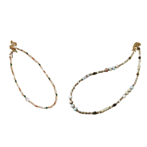 สร้อยโชคเกอร์หินธรรมชาติสไตล์โบฮีเมียนสำหรับของขวัญสไตล์ย้อนยุคผู้หญิงและผู้ชาย