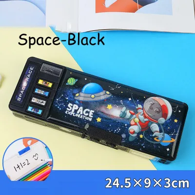 [COD] Tempat Pensil Magnet Sandi Kotak Pensil Anak Kode Sandi Kombinasi Tombol Multifungsi Tempat Pensil Dua Sisi Tahan Air Dengan Rautan Transformer Password Pencil Case