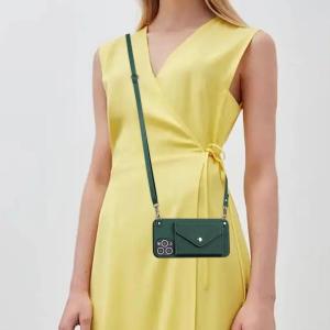 Crossbody Strap Leather Wallet Card Pocket Case For iPhone 16 Pro Max 16E 11 12 13 14 15 Plus Long Lanyard Phone Bag Cover Stand