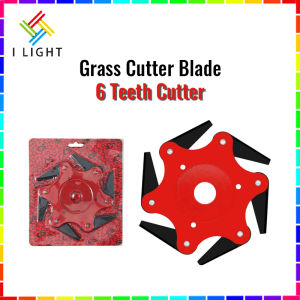 (Fast&COD) 6 Teeth Grass Cutter Blade Grass Trimmer Blade Lawn Mower Metal Blade Plant Trimming Tool