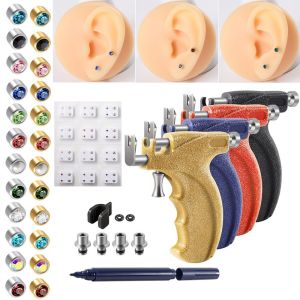 BMFUEW Stainless Steel Ear Piercing Tool Kit Stars 3mm/4mm TOP Rhinestone Stud Earrings Piercing Jewelry Supply Minimalist Ear Piercing Tool Ear Piercing DIY