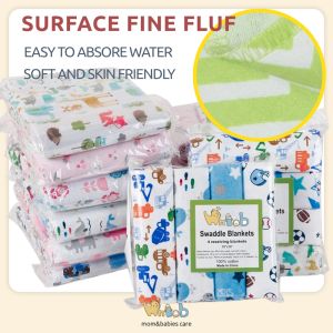 Hntob 76*76cm 4 in 1 Baby Receiving Blanket Cotton Swaddle Flannel Bedung Pranela Newborn