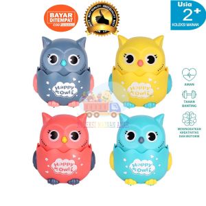 Mainan edukatif anak figure burung hantu tekan jalan baby happy owl press and go