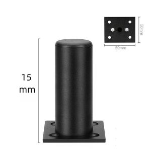 4PCS Aluminum Furniture Feet Black Metal Home Thread Sofa Furniture Leg Cabinet Table TV Round Legs Support with Screws Cupboard Sofa Kitchen Couch Bookcase Feets 15cm 6inch Height Thickened