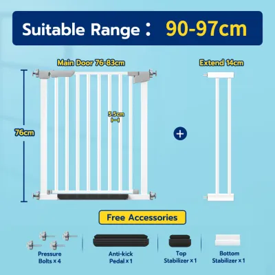 SIV Safety Gate Fence 70-153 CM for Kitchen Stairs to Protect Baby Children Infant and Pets