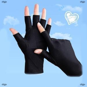 [COD] dfgje Mùa hè băng lụa nửa ngón tay Găng tay phụ nữ thoáng khí mỏng ngón tay Găng tay ngoài trời cưỡi lái xe găng tay Kem chống nắng găng tay