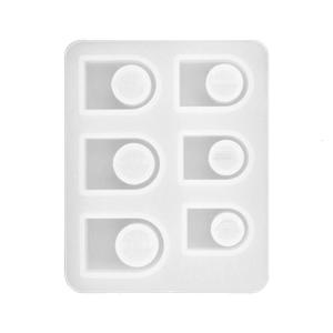 6 lỗ Silicone Nhẫn khuôn mẫu cho móc khóa nhẫn đeo tay làm mặt dây chuyền đồ trang sức nhựa Khuôn Silicone cho nhựa Epoxy