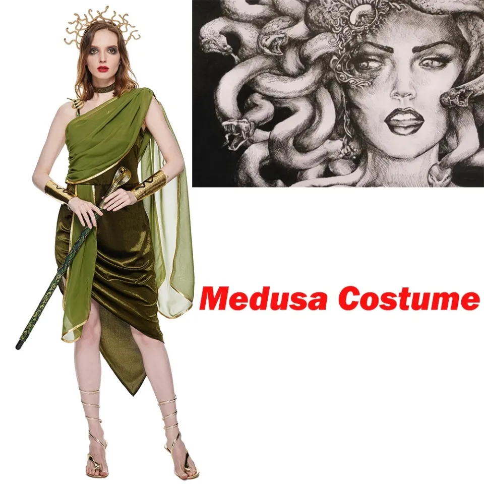 Adult Women Goddess Ancient Greek Mythology Bodysuit Medusa Snake